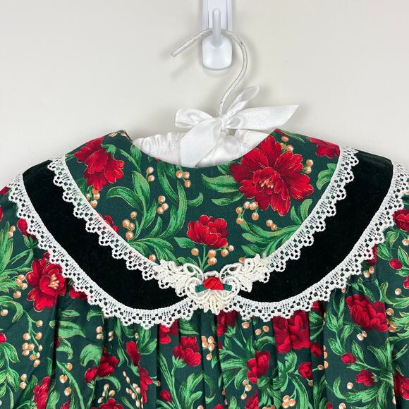 Vintage Kalula Kids Festive Floral Dress 4T - Picture 2 of 8